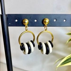 Retro Zebra Stripe Hoop Earrings‎